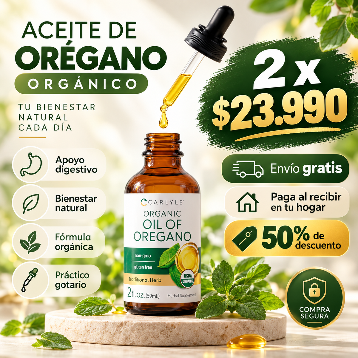 ACEITE DE ORÉGANO ORGÁNICO — EL PODER DE LA NATURALEZA EN CADA GOTA