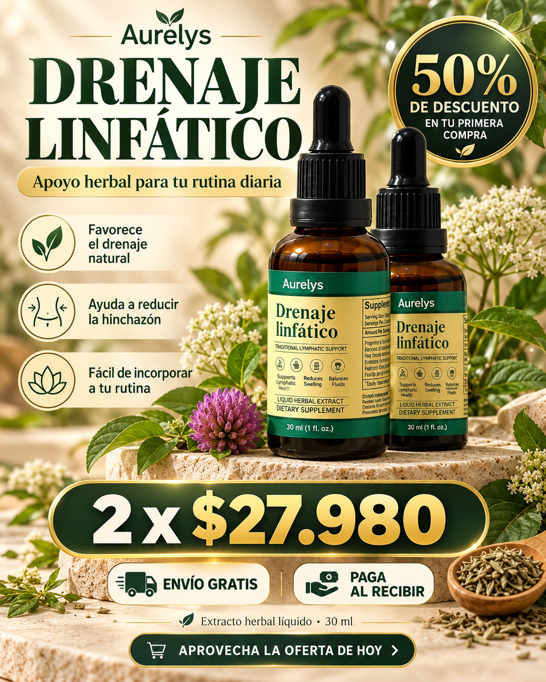 AURELYS DRENAJE LINFÁTICO — LIGEREZA, EQUILIBRIO Y BIENESTAR PARA TU RUTINA DIARIA