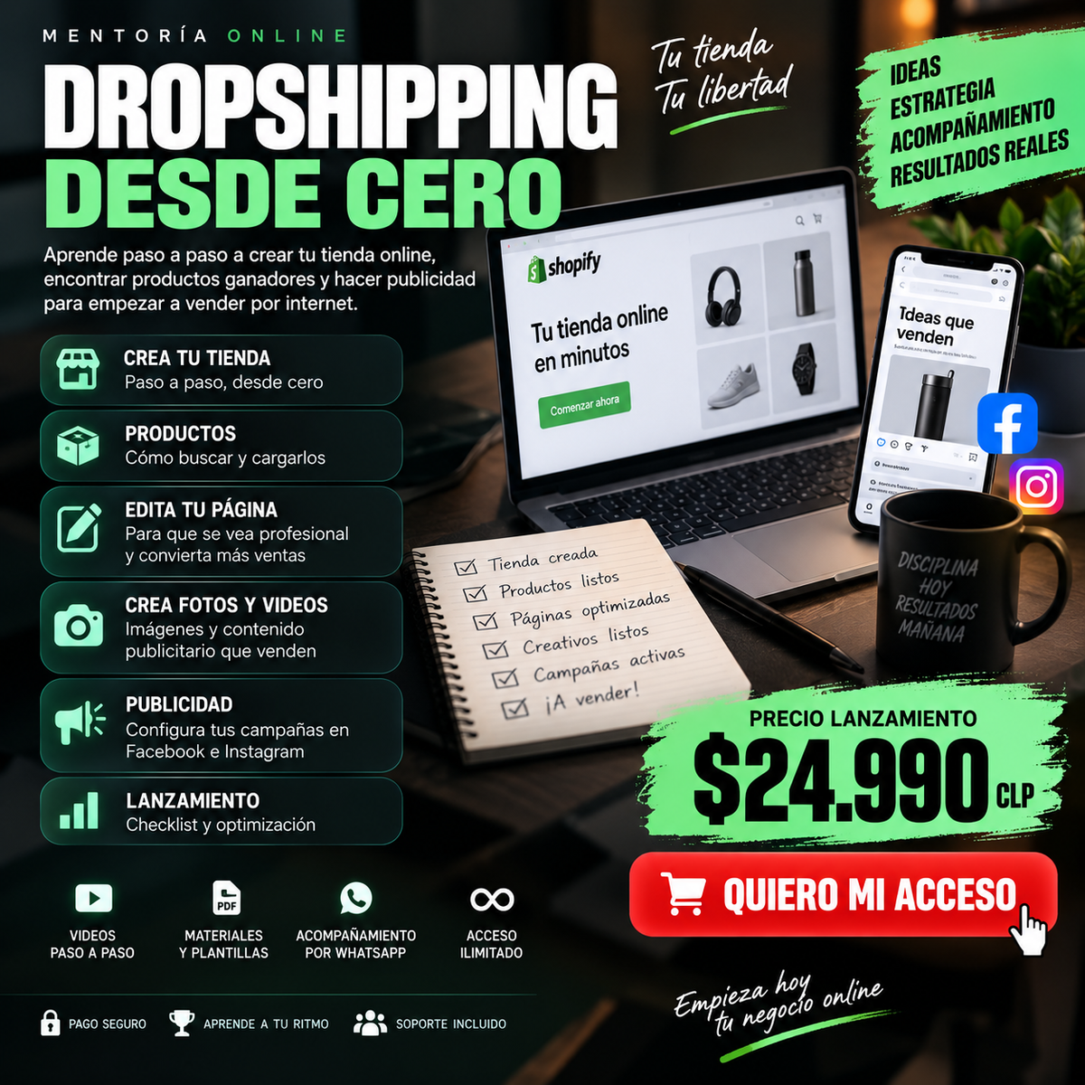 Dropshipping Desde Cero: Crea, Lanza y Aprende a Vender con tu Tienda Online